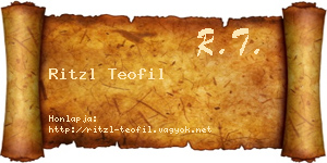 Ritzl Teofil névjegykártya